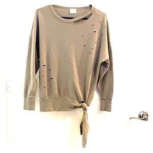 Distressed Abound Olive Sweater